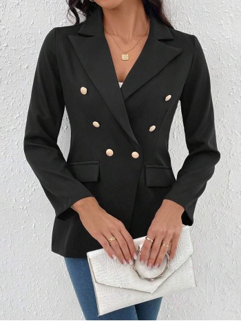 Double Breasted Flap Detail Blazer