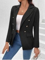 Double Breasted Flap Detail Blazer