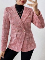 Fashionable Double Breasted Suit Jacket Autumn