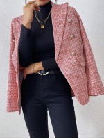 Fashionable Double Breasted Suit Jacket Autumn