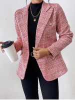 Fashionable Double Breasted Suit Jacket Autumn