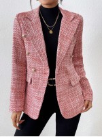 Fashionable Double Breasted Suit Jacket Autumn