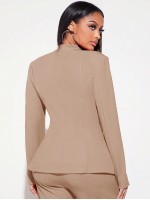 Women Simple Solid Color Suit Jacket For Daily Wear