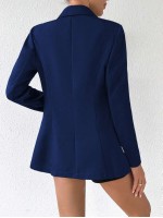 Ladies Solid Color Simple Daily Long Sleeve Blazer Jacket