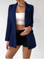 Ladies Solid Color Simple Daily Long Sleeve Blazer Jacket