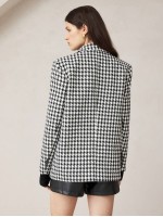 Houndstooth Pattern Women s Business Blazer