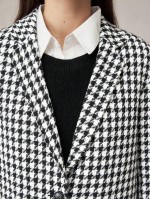 Houndstooth Pattern Women s Business Blazer