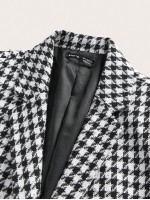 Houndstooth Pattern Women s Business Blazer