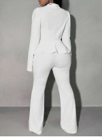 White Clothing Office Commuter Women s Suit Suit