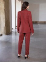 Solid Color Minimalist Office Lady Fashion Women s Suit Set