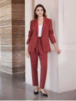 Solid Color Minimalist Office Lady Fashion Women s Suit Set