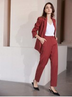 Solid Color Minimalist Office Lady Fashion Women s Suit Set