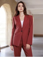 Solid Color Minimalist Office Lady Fashion Women s Suit Set