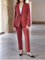 Solid Color Minimalist Office Lady Fashion Women s Suit Set