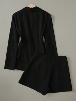 Lapel Neck Single Breasted Blazer Shorts Spring Summer